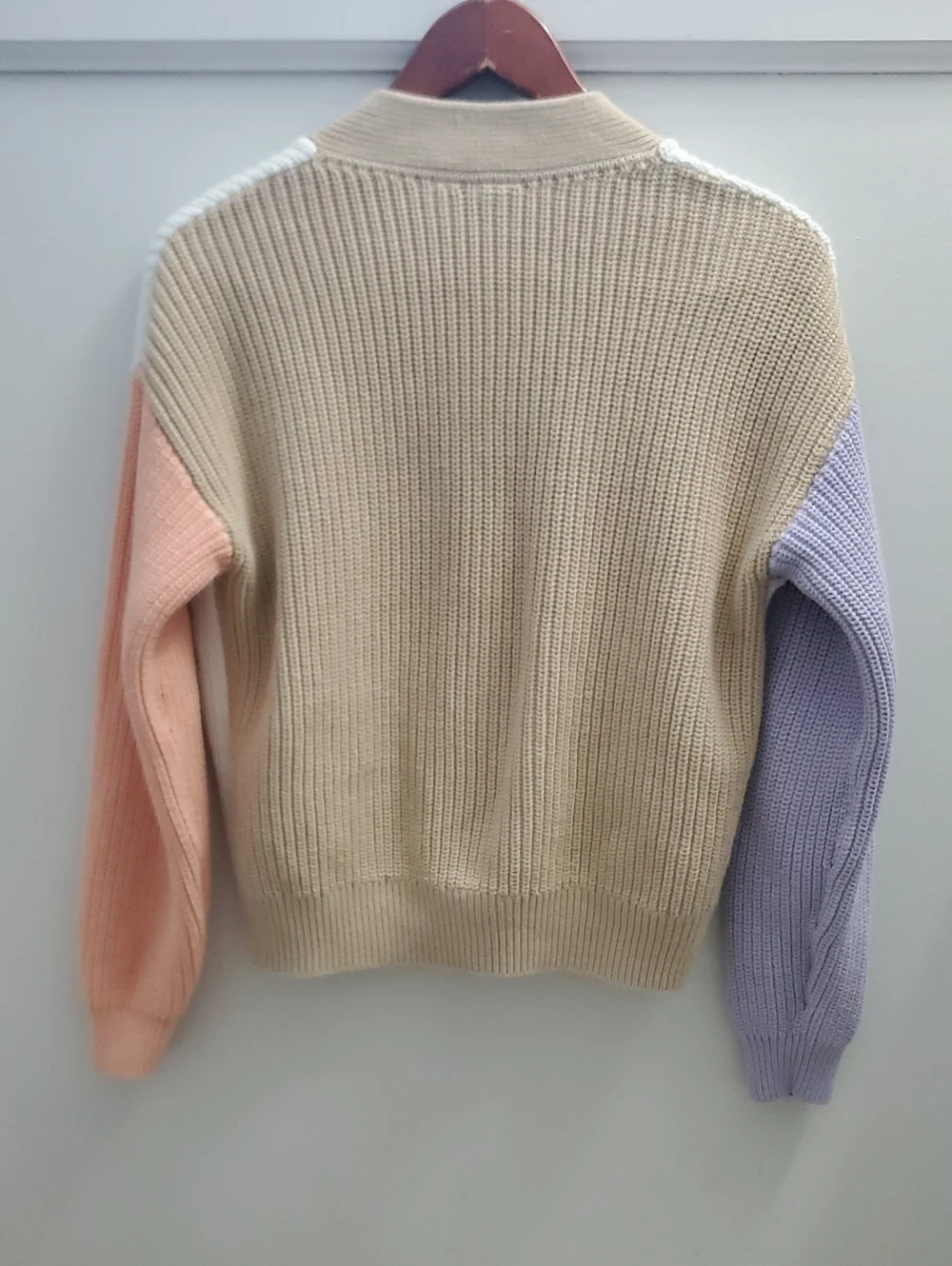 Gap Colorblock Knit Cardigan Cotton V Neck Size Medium Multi-color